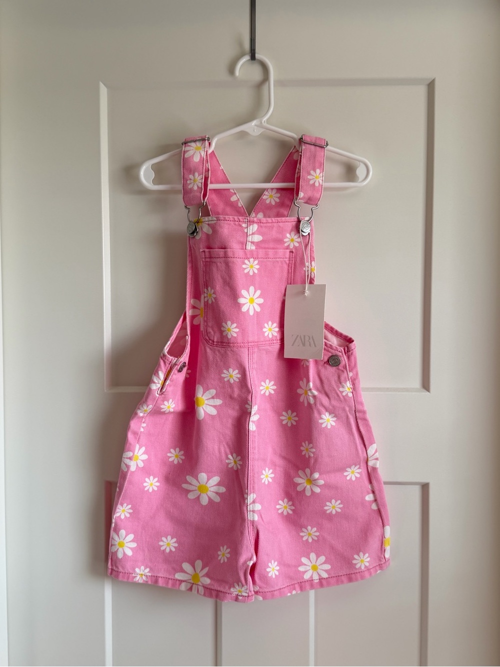 Zara Pink Floral Overall Shorts